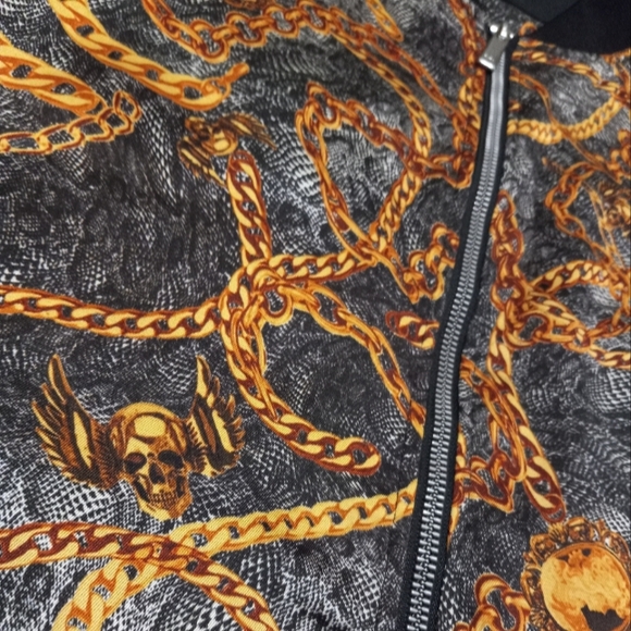 Zara Light Chain Print Men's Bomber jacket Sz S - Picture 8 of 10